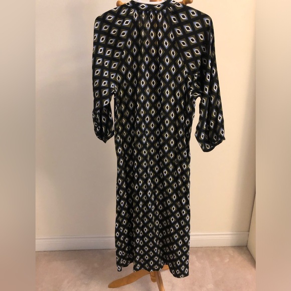 DEAL!!Olive green, black, lilac geometric dress, XS - Picture 3 of 5